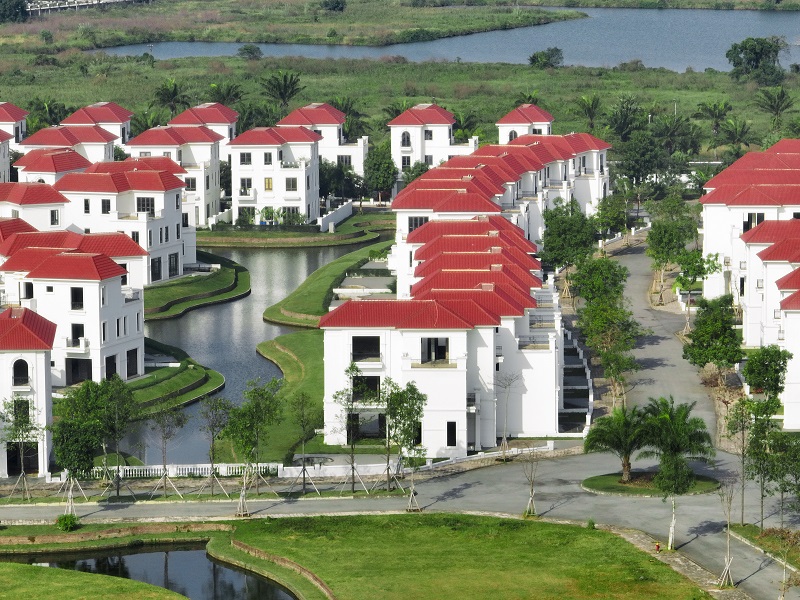 Các căn biệt thự đã được hoàn thiện mặt ngoài và sẵn sàng bài giao cho khách hàng
